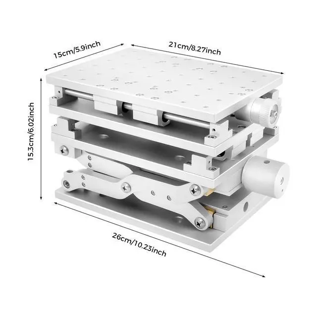 Alt view image 2 of 6 - XYZ 3 Axis Moving Workbench, 3D Positioning Moving Table Laser Marking Engraving Machine 8.26 x 5.90in Portable XYZ Axis Lifting Marking Platform for Optical Experiment (210x150mm)
