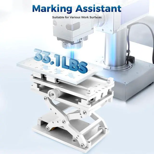 Alt view image 5 of 6 - XYZ 3 Axis Moving Workbench, 3D Positioning Moving Table Laser Marking Engraving Machine 8.26 x 5.90in Portable XYZ Axis Lifting Marking Platform for Optical Experiment (210x150mm)