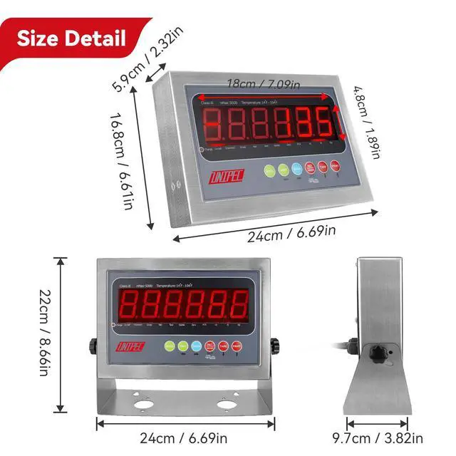 Alt view image 2 of 6 - PEC 304 Stainless Steel NTEP Approved Digital Indicator with LED Display for Floor Scales, Livestock Scales,Truck Scales, etc (PEC-IN202SS)