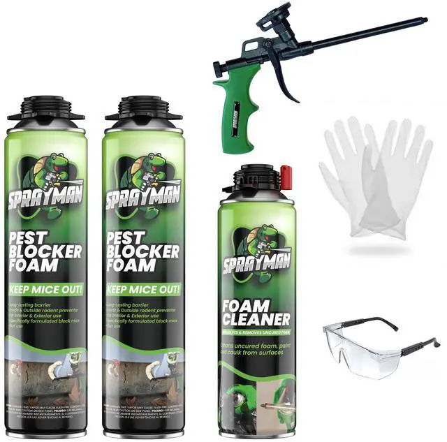 Main image of Pestblokc Foam Sealant - (2x24 Oz) Expanding Polyurethane Pond & Landscape Foam, UV Resistant, Waterproof, Thermal Insulation, Gun Included - 2 Pack