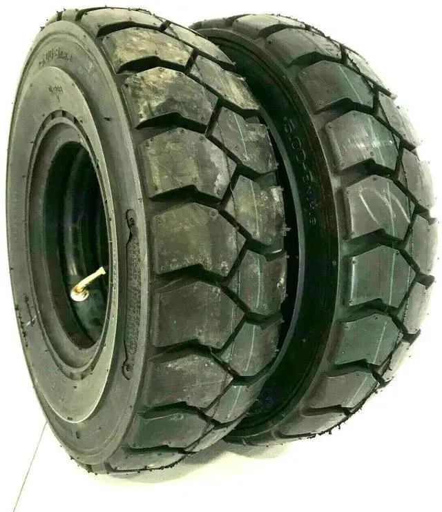 Main image of Two 5.00-8 500-8 Forklift Tire With Tubes, Flap Grip Plus Heavy Duty