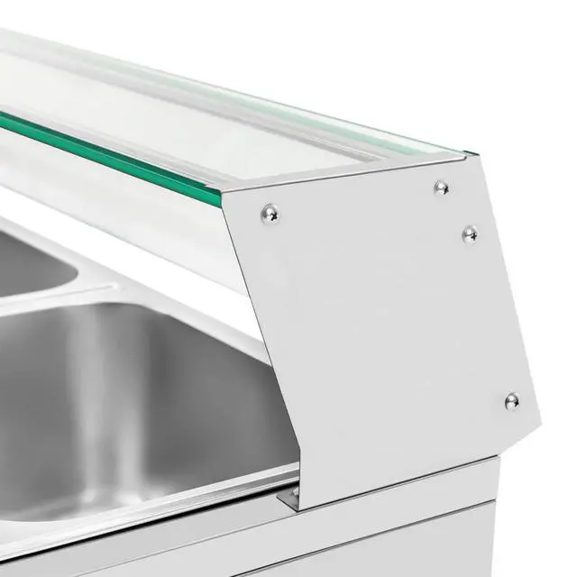 Alt view image 4 of 6 - Bain Marie Food Warmer 6 Pan x 1/3 GN,Food Grade Stainelss Steel Commercial Food Steam Table, 1200W Electric Warming Tray for Parties Hotels Restaurants