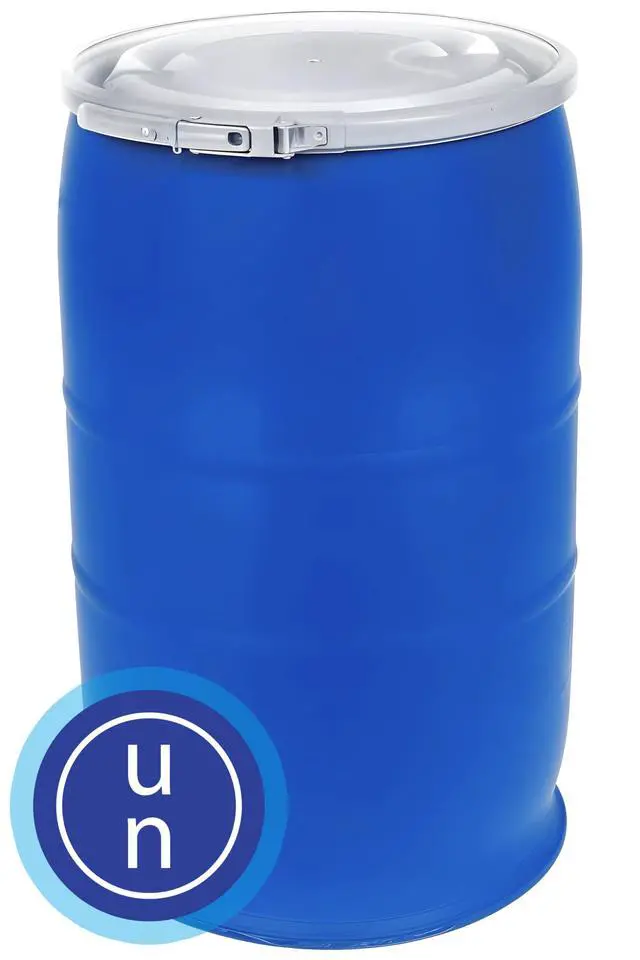 Alt view image 2 of 6 - 30 Gallon Open-Head UN Rated Poly Drum with Ring Lock Lid