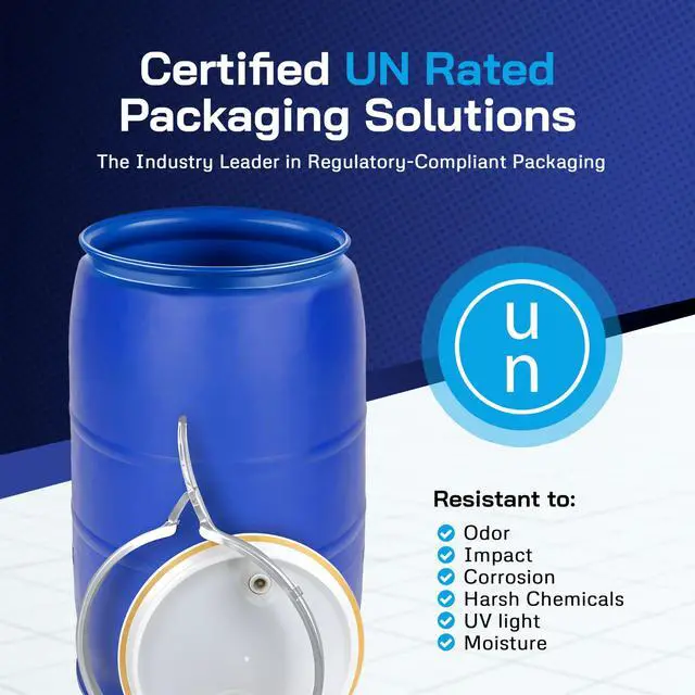 Alt view image 3 of 6 - 30 Gallon Open-Head UN Rated Poly Drum with Ring Lock Lid