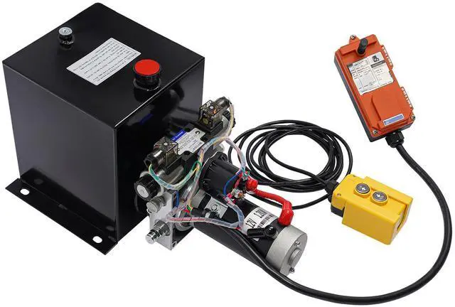 Main image of Hydraulic Power Unit, 8 Quart Double Acting Hydraulic Pump, 12V DC Hydraulic Station Pump w/Wireless Remote, Hydraulic Power Unit for Dump Truck Car Lifting Remotely Controlled (Double Acting)