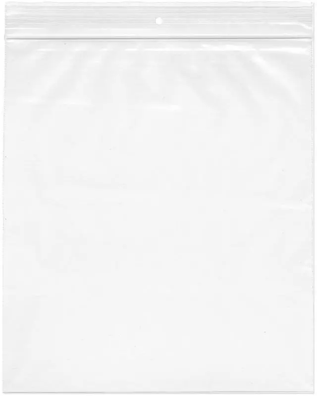 Main image of 9" x 12" (Case of 2,000), 2 Mil with Hang-Hole Zipper Reclosable Plastic Bags
