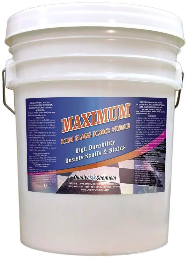 Main image of Maximum High Solids Commercial Wax and High Shine Floor Finish - 5 gallon pail - 640 oz (Pack of 1)
