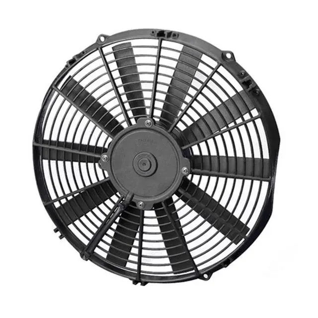 Main image of Electric Cooling Fan, Low Profile, 13 in Fan, Puller, 1032 CFM, 12V, Straight Blade, 14.188 x 13.625 in, 2 in Thick, Plastic, Each
