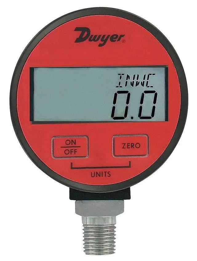 Alt view image 2 of 2 - Dwyer® Digital Pressure Gage, DPGA-00, 1% Accuracy, Air & Compatible Gases, -30-0" Hg