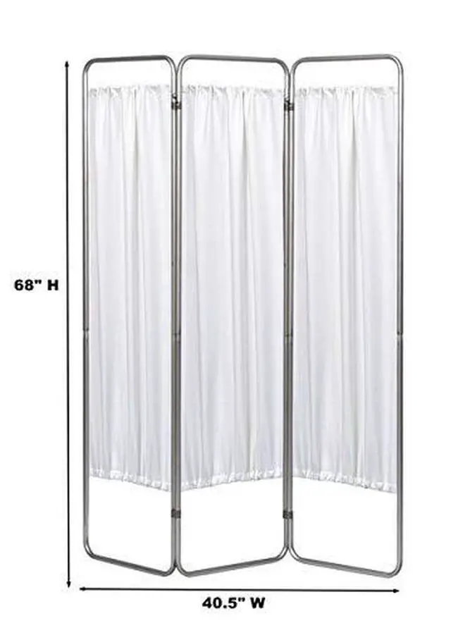 Alt view image 3 of 3 - 153093-10 Economy Privacy Screen with Vinyl Panels, White, 3 Section