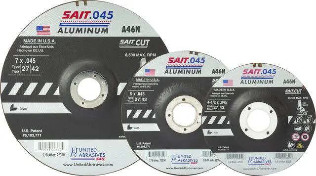 Alt view image 3 of 6 - SAIT 22345 Cutting Wheel Type 27 A46N, 4-1/2-Inch by.045-Inch by 7/8-Inch, 50-Pack