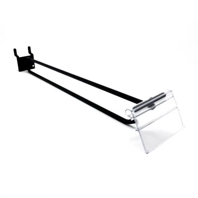 Alt view image 2 of 4 - Pegboard Scanner Hooks with 2" L X 1.25" H Flip Up Scan Plates, 10" D, Black, 50 Pack