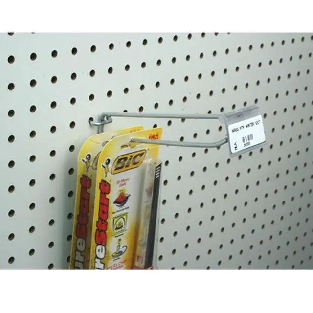 Alt view image 4 of 4 - Pegboard Scanner Hooks with 2" L X 1.25" H Flip Up Scan Plates, 10" D, Black, 50 Pack