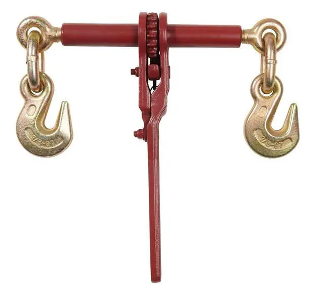 Alt view image 2 of 6 - 4 Pack 3/8" - 1/2" Extreme Heavy Duty Ratchet Load Chain Binder with Grab Hooks - 12,000 Lbs Working Load Limit - Flatbed Transport Truck Trailer Tie Down Hauling