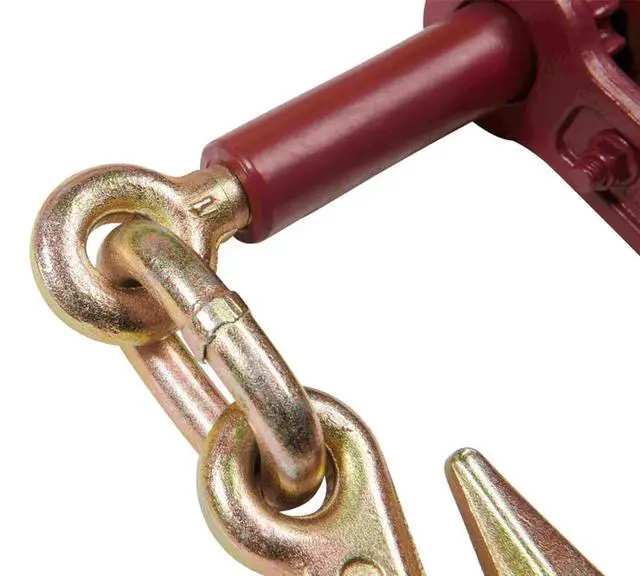 Alt view image 5 of 6 - 4 Pack 3/8" - 1/2" Extreme Heavy Duty Ratchet Load Chain Binder with Grab Hooks - 12,000 Lbs Working Load Limit - Flatbed Transport Truck Trailer Tie Down Hauling