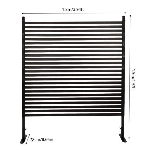 Alt view image 2 of 6 - Metal Privacy Screen with Stand 4 ft W x 5 ft H,Outdoor Freestanding Privacy Screen and Panels for Outside Garden Backyard(47'' W x 59'' H)
