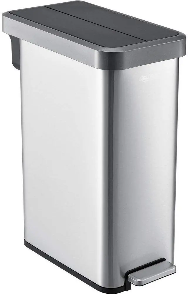Main image of 12 Gallon Stainless Steel Slim Trash Can, Rectangular Butterfly Step-On