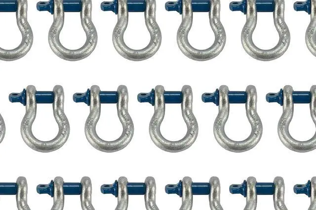 Main image of TEMCo 1/2" x 2 Ton D Ring Bow Shackle with Screw Pin Clevis (Rigging/Towing/Off Road) 25 Lot