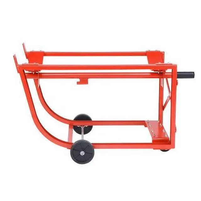 Alt view image 2 of 6 - Easy-Steer Drum Cradle with Retractable Handle, For Use with 55 Gallon Steel Drums, 5" & 3" Polyolefin Wheels, 600 Lbs Capacity, Steel Construction