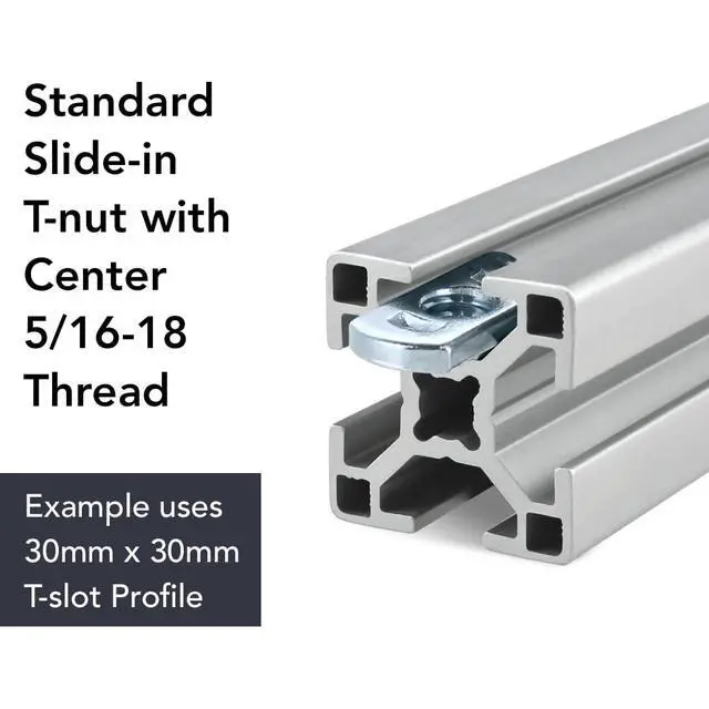 Alt view image 3 of 6 - 30-3789, 30 Series 5/16-18 Centered Slide in Economy T-Nut Steel (500 Pack)