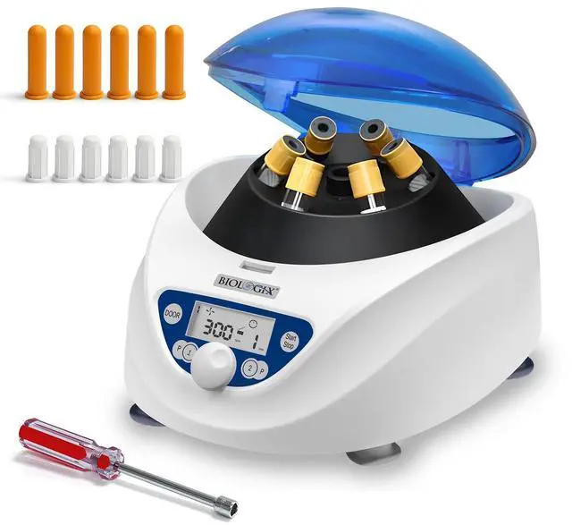 Main image of PRP Benchtop Centrifuge, 300-5000 RPM Lab Centrifuge, Max. 2600xg RCF, LCD Digital Microcentrifuge with Brushless DC Motor, Rotor for 6x15ml /10ml/ 7ml/ 1.5-5ml PRP Tubes