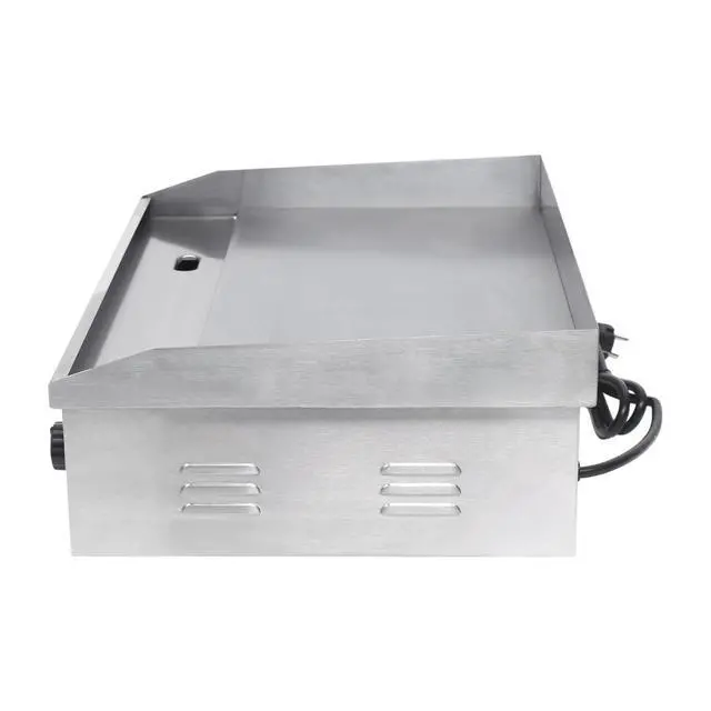 Alt view image 4 of 6 - Commercial Electric Grill 110V 3000W Countertop Flat Top Griddle Nonstick Stainless Steel Teppanyaki Grill, Temperature Range 122-572°F for Restaurant, Canteen, Snack Bars 21.3"x11.8"