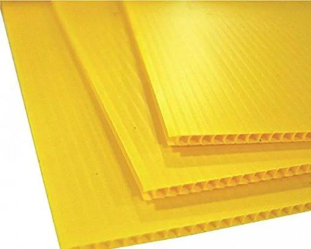 Main image of Corrugated Plastic Cardboard Sign Blank Short Fluted 24" x 18" 4mm Horizontal (Yellow 100 Pack)