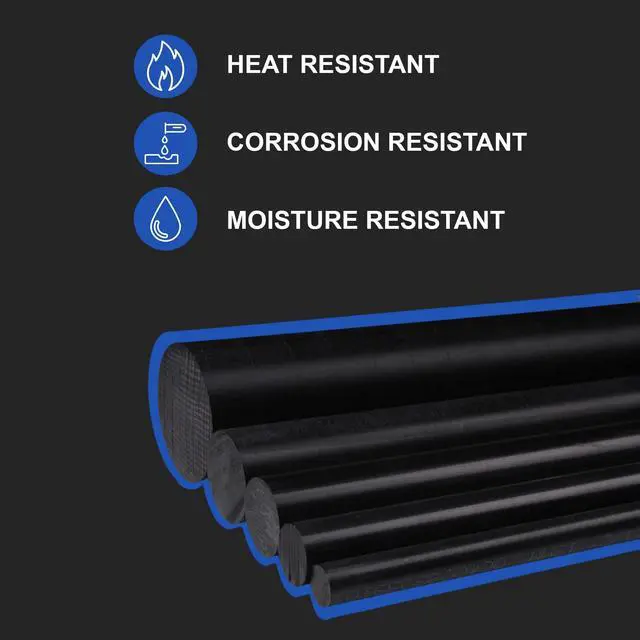 Alt view image 3 of 5 - Duco USA-Made Acetal Copolymer Dowel Rod 2" Diameter & 48" Length - 1 Pack of Opaque Black Acetal Rod - Durable, Low-Friction Plastic Rod for CNC, Fixtures, and Custom Parts