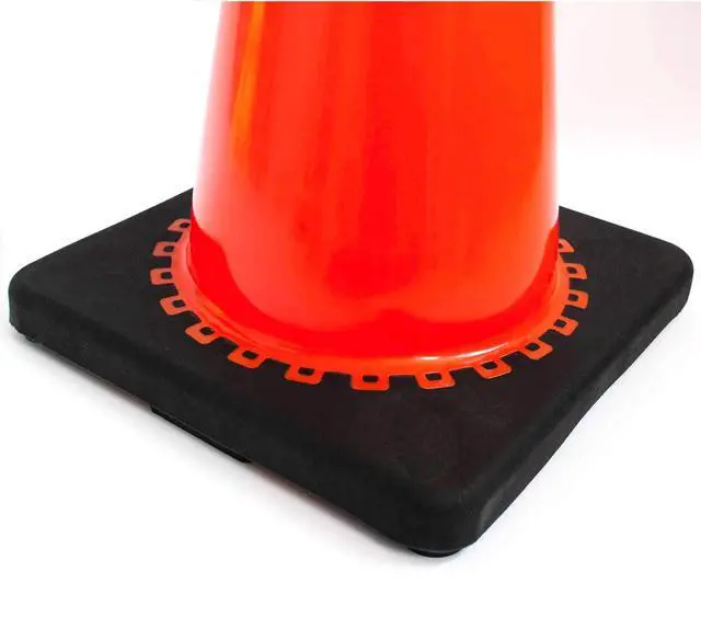 Alt view image 4 of 5 - (Set of 2) 36" RK Orange Safety PVC Traffic Cone, Black Base with 6" + 4" Reflective Collars,Black Base (2 Cones)