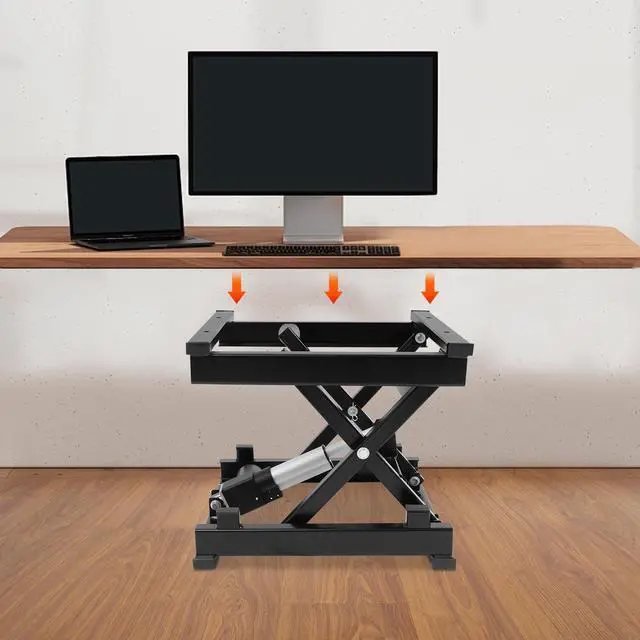 Alt view image 3 of 6 - Electric Scissor Lift Table, 130 lbs Capacity Single Scissor Lift Table w/ 4-15 in Adjustable Height, Folding Hydraulic Work Platform w/Remote & Manual Control for Material Handling & Transportation