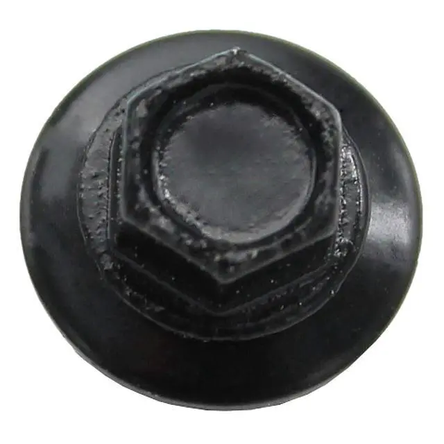 Alt view image 4 of 4 - Metal Roofing Screws: (1000) 10 x 1-1/2" Black Hex Head Sheet Metal Roof Screw. Self Starting Metal to Wood siding Screws. EPDM Washer. Colored Head