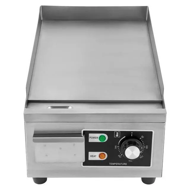 Alt view image 4 of 6 - Electric Countertop Flat Top Griddle 110V 1300W Commercial Teppanyaki Grill 11"x15.7" Stainless Steel Commercial Flat Top Grill Thermostatic Control 122-572°F for Restaurant Kitchen