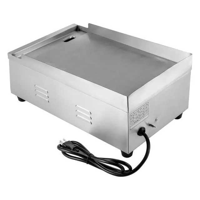Alt view image 5 of 6 - Electric Countertop Flat Top Griddle 110V 1300W Commercial Teppanyaki Grill 11"x15.7" Stainless Steel Commercial Flat Top Grill Thermostatic Control 122-572°F for Restaurant Kitchen