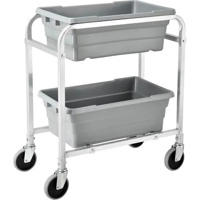 Alt view image 6 of 6 - NSF Aluminum Lug Cart, 2 Tote Capacity, Unassembled, 28" L x 16" W x 33" H