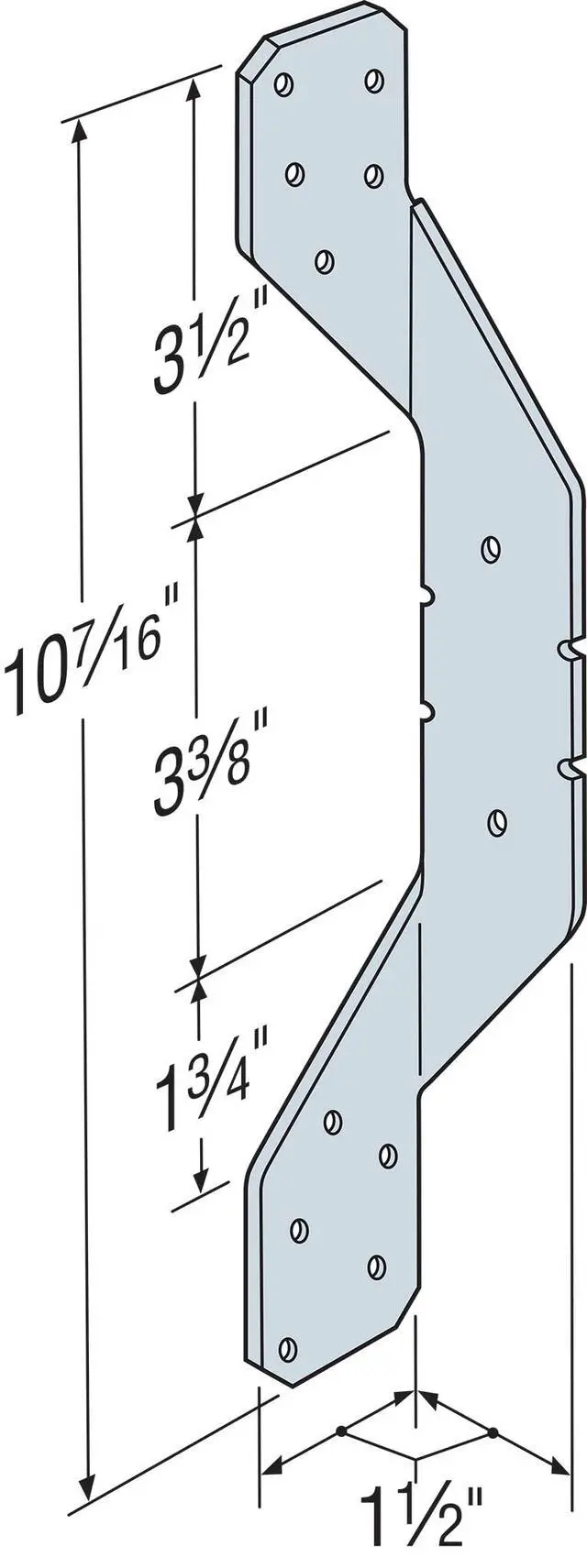 Alt view image 6 of 6 - H2A H2A 18-Gauge Galvanized Hurricane Tie (Pack of 100)