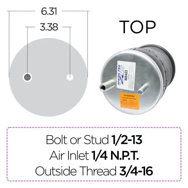 Alt view image 4 of 6 - Spring Pro 5423 Air Spring Replacement For Firestone W01-358-5423
