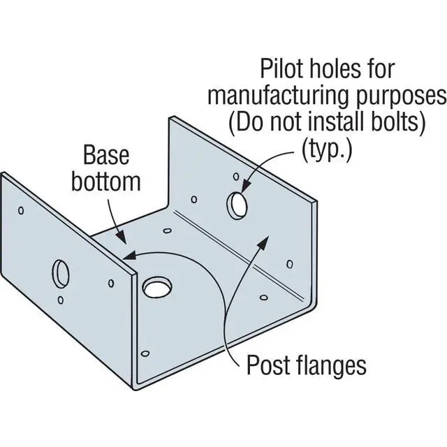 Alt view image 4 of 6 - BC60 BC Galvanized Post Base for 6X (Pack of 10)