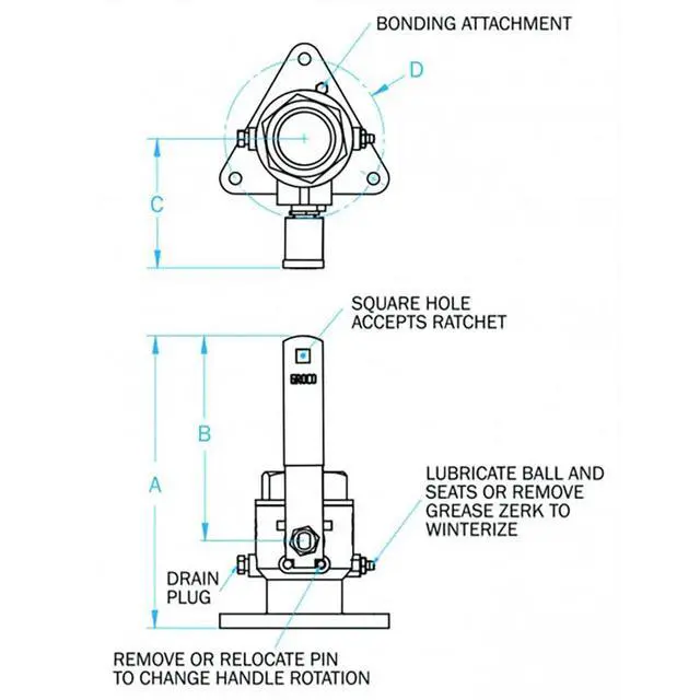 Alt view image 2 of 2 - 1-1/2" Bronze Tri-Flanged Ball Valve/Seacock