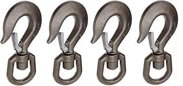 Main image of 47400946 Drop Forged Alloy Steel Swivel Eye Hook with Latch, 3 Ton Working Load Limit (4)