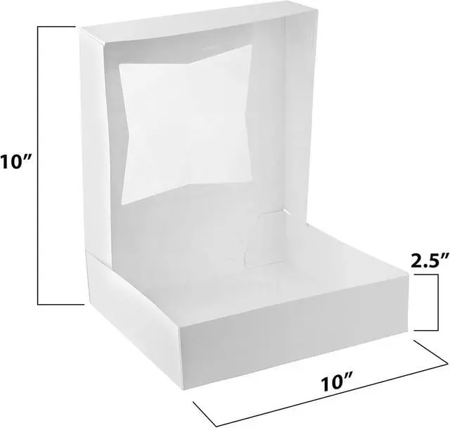 Alt view image 2 of 6 - White Chocolate Covered Strawberry Boxes 10" x 10" x 2.5" - Pastry Bakery Boxes (Pack of 200) - Made in the USA