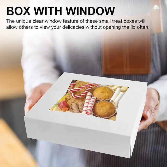 Alt view image 6 of 6 - White Chocolate Covered Strawberry Boxes 10" x 10" x 2.5" - Pastry Bakery Boxes (Pack of 200) - Made in the USA