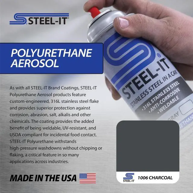 Alt view image 2 of 6 - 1006B Polyurethane, Industrial Paint Coatings, Weldable, Easy to Apply - Charcoal (5 Pack)