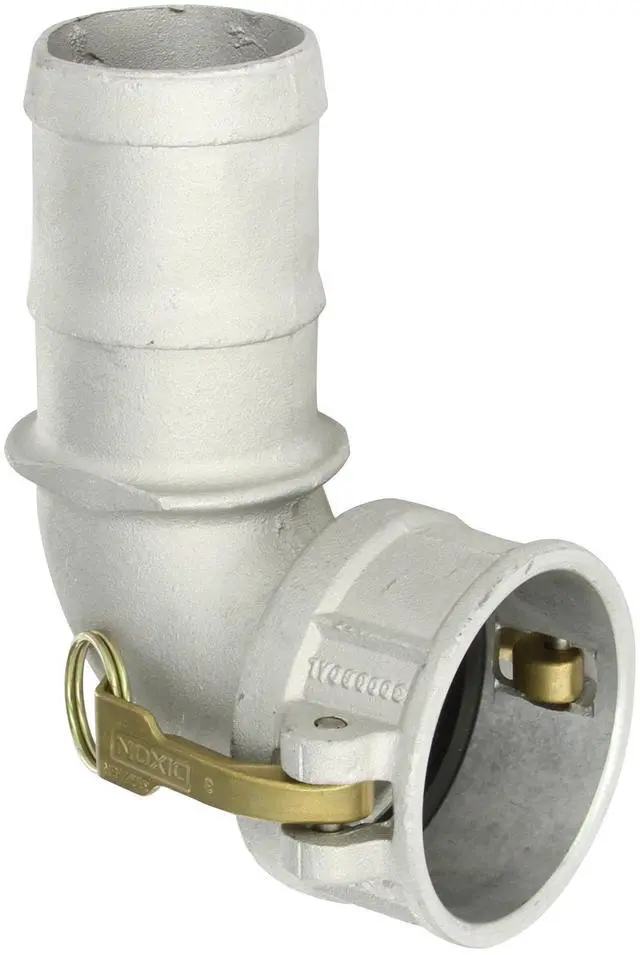 Main image of 300C-90AL Aluminum Type C Cam and Groove Hose Fitting, 90 Degree Elbow, 3" Socket x 3" Hose ID Barbed