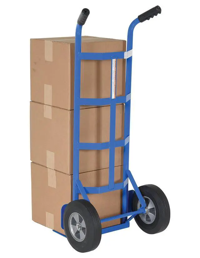 Alt view image 5 of 6 - DHHT-500S-HR Steel Dual Handle Hand Truck with Hard Rubber Wheels 17-1/2 In. x 21 In. x 44-1/2 In. 500 Lb. Capacity Silver