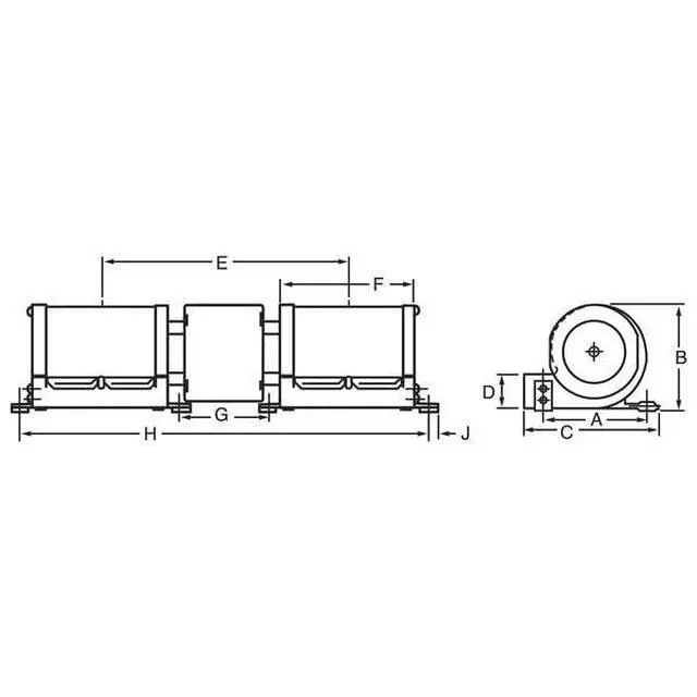 Alt view image 2 of 3 - 1TDU8 Low Profile Blower, 115 V, Degrees_Fahrenheit, to Volts, Amps, (