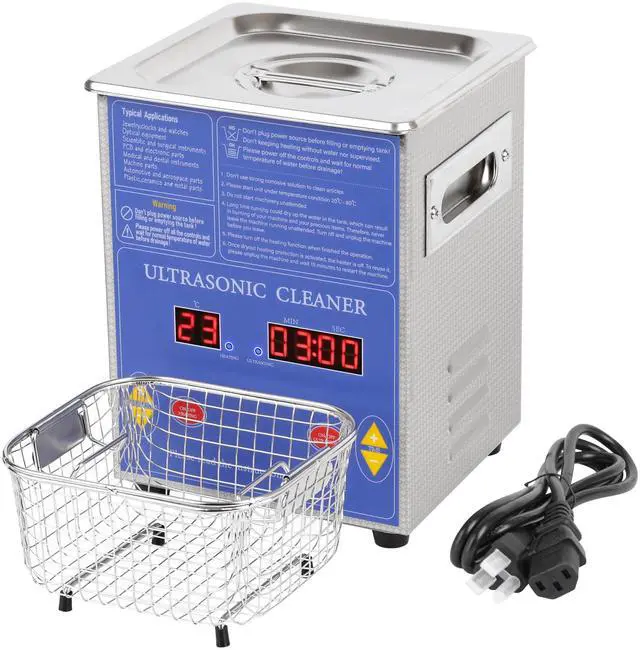 Main image of Commercial Grade 120watts 2L Ultrasonic Cleaner 40kHz with Digital Timer&Heater Cleaning Machine, for Watch Instruments Industrial Parts Excellent Cleaner Solution