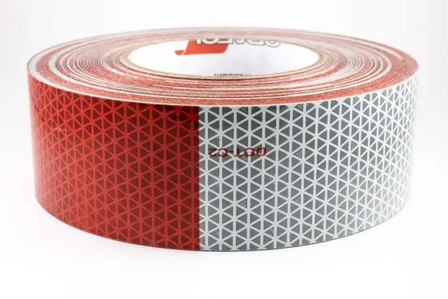 Main image of V92/150 Reflexite V92 Day Bright Micro Prismatic Conspicuity Tape: 2" x 50 yd, Red/White