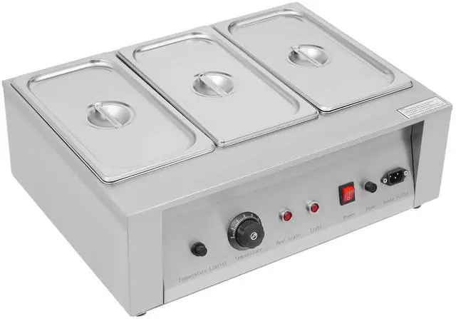 Main image of Chocolate Tempering Machine, 26.46 lbs Commercial Chocolate Melting Pot, 500W 32-203°F Stainless Steel Food Warmer with Lid for Chocolate/Milk/Cream Melting and Heating (Three Pots)