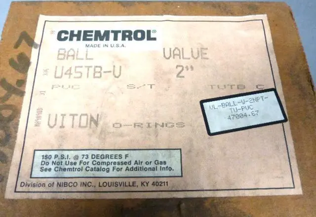 Alt view image 3 of 3 - Chemtrol Tru-Bloc U45TB-V PVC SCH 80 True Union Ball Valve With Orange Handle, 2"