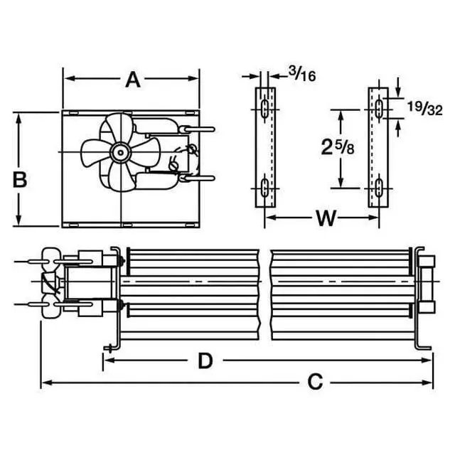 Alt view image 2 of 3 - 1TDU5 Transflow Blower, 115V